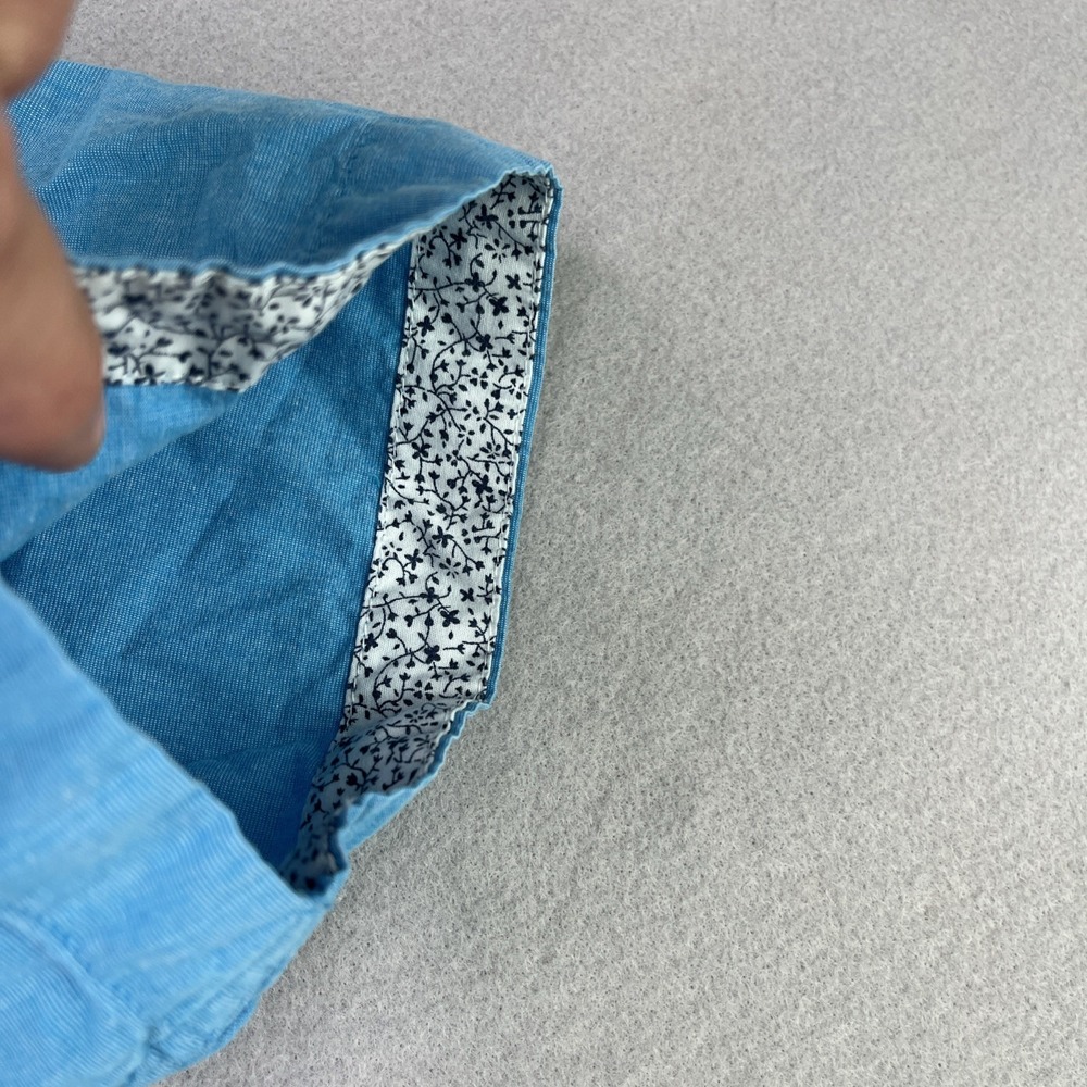 Denim & Flower Ricky Singh Blue Short Sleeve Button-Down Mens Medium Slim Fit - Picture 4 of 14